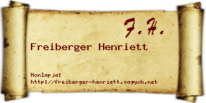 Freiberger Henriett névjegykártya